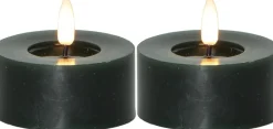 FLAMME FLOW LED-Värmeljus 2-pack 7cm Grön