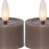FLAMME FLOW LED-Värmeljus 2-pack 4cm Mullvad