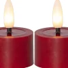 FLAMME FLOW LED-Värmeljus 2-pack 4cm Röd