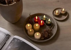 FLAMME FLOW LED-Värmeljus 2-pack 4cm Röd
