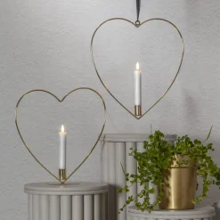 FLAMME HEART Inomhusdekoration Batteri 28,5cm Mässing