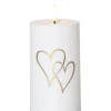 FLAMME HEART LED Gravljus 14cm Vit