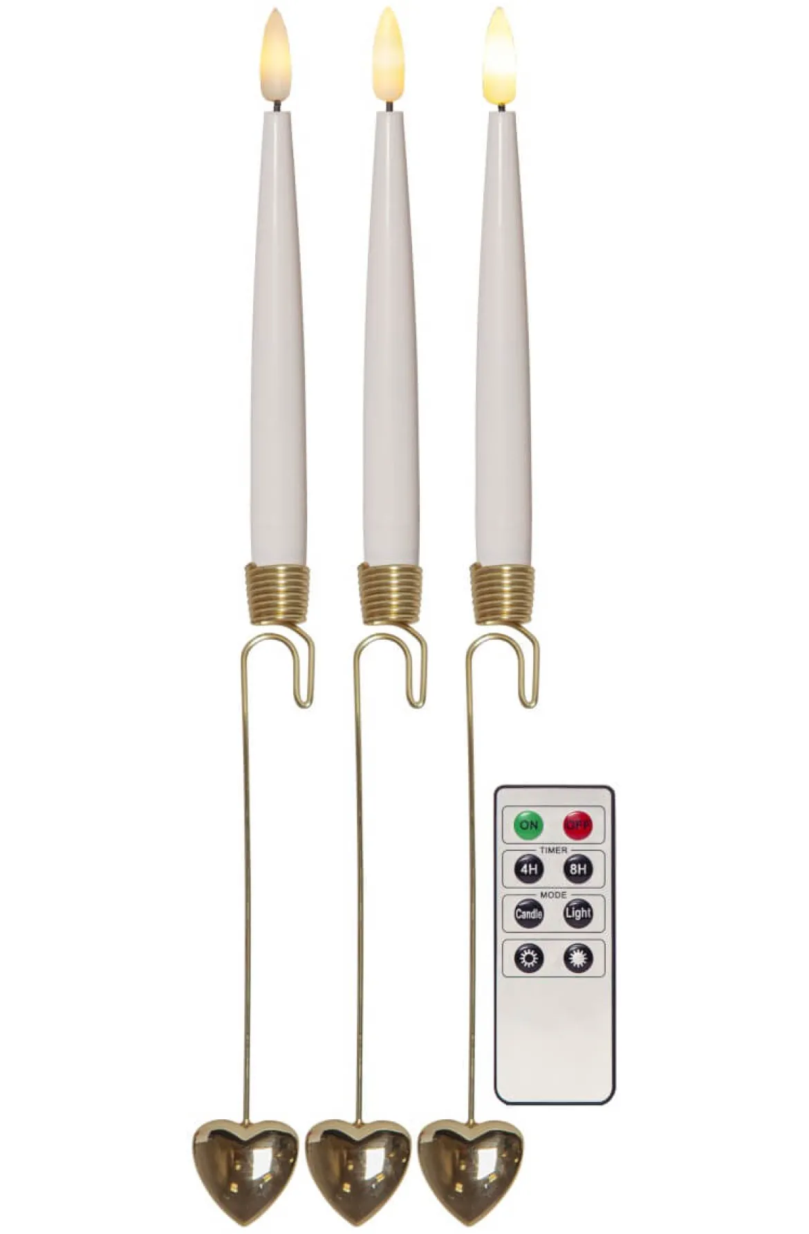 FLAMME Julgransbelysning 8-Pack Batteri 31cm Varmvit/Vit