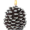 FLAMME KOTTE LED-Blockljus 10,5cm Brun