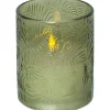 FLAMME LEAF LED-Blockljus 12,5cm Grön