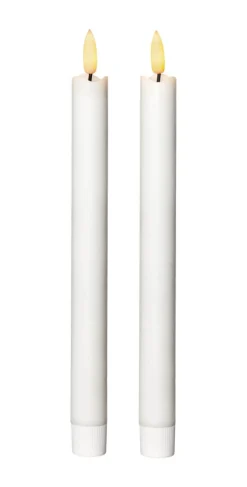 FLAMME LED Antikljus 2-pack 25cm Vit