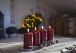 FLAMME LED Blockljus 15cm Röd