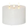 FLAMME LED Blockljus 3L 15cm Vit