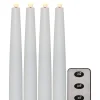 FLAMME LED-Antikljus 4-Pack 20cm Vit