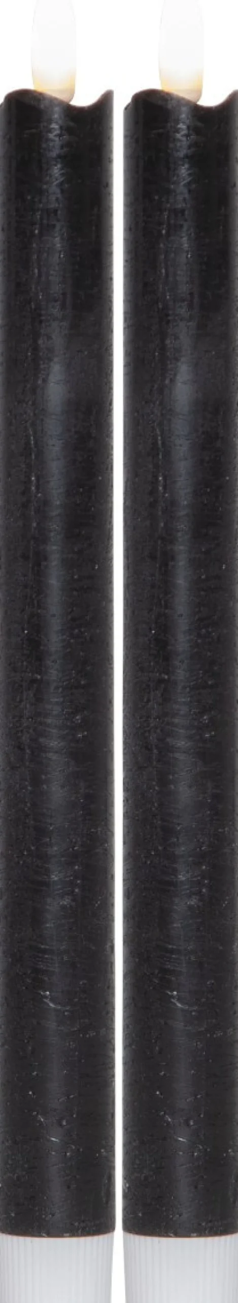 FLAMME LED-Antikljus 2-Pack Batteri 25cm Svart