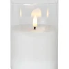 FLAMME LED-Blockljus 12,5cm Klart Glas