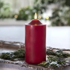 FLAMME LED-Blockljus 17cm Röd