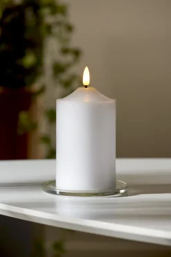 FLAMME LED-Blockljus 15cm Vit Vax