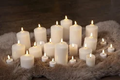FLAMME LED-Blockljus 17cm Vit Vax