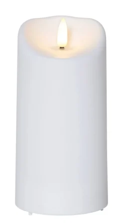 FLAMME LED-Blockljus 15cm Vit