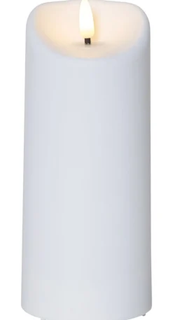 FLAMME LED-Blockljus 18cm Vit