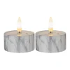 FLAMME MARBLE LED-Värmeljus 2-Pack 6cm Grå