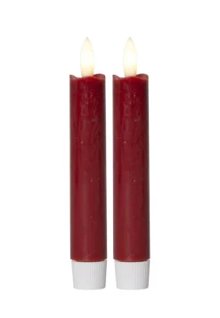 FLAMME 2-Pack LED Antikljus 15cm Röd