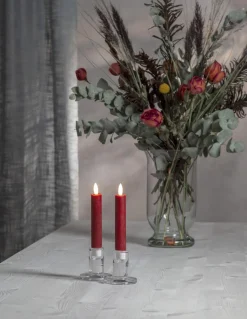 FLAMME 2-Pack LED Antikljus 15cm Röd