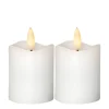 FLAMME 2-PACK LED-Blockljus 7,5cm Vit