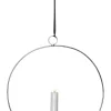 FLAMME RING med Batteridrivet Antikljus 28,5cm Silver