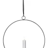 FLAMME RING med Batteridrivet Antikljus 28,5cm Svart