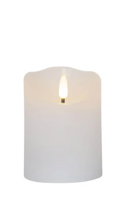 FLAMME RUSTIC LED-Blockljus 10cm Vit