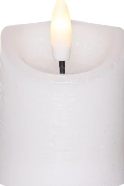 FLAMME RUSTIC 2-PACK LED-Blockljus 7,5cm Vit