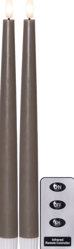 FLAMME SLIM LED-Antikljus 2-pack 28 cm Mullvad