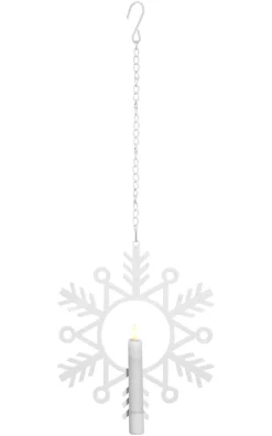 FLAMME SNOW Inomhusdekoration Batteri 24cm Vit