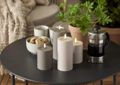 FLAMME SOFT LED-Blockljus 12,5cm LED Beige