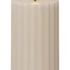 FLAMME STRIPE Blockljus 15cm Beige