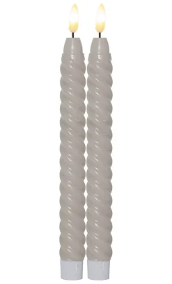 FLAMME SWIRL LED-Antikljus 2-Pack 25cm Beige