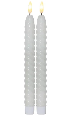 FLAMME SWIRL LED-Antikljus 2-Pack 25cm Vit