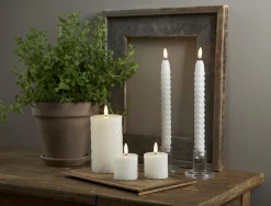 FLAMME SWIRL LED-Blockljus 15cm Vit