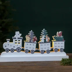 FOREST FRIENDS Bordsdekoration Djurtåg Batteri 37cm Flerfärgad