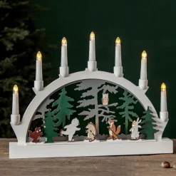 FOREST FRIENDS Ljusstake Skridsko Batteri 45cm Flerfärgad