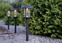 FRIDE Solcells-pollare 3-Pack 34cm Svart