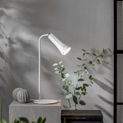 FUNCTIONAL Bord/Vägg/Klämmlampa USB-Laddbar 38cm Vit