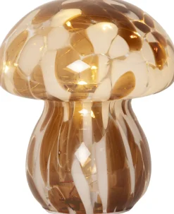 FUNGHI Glasdekoration Batteri 15cm Brun