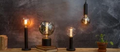 GLANS Lampfot E27 17cm Svart