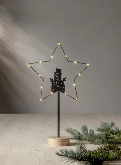 GLIMTA Bordsdekoration Snögubbe 42cm Svart