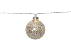 GLITTER Dekorationsslinga 10LED 1,3m Silver