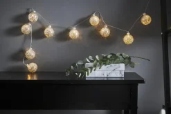 GLITTER Dekorationsslinga 10LED 1,3m Silver