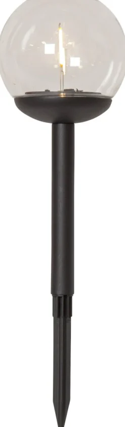 GLOBE Solcells-pollare 3-pack 25cm Svart