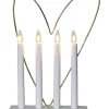 GLOSSY HEART Ljusstake 37cm Vit