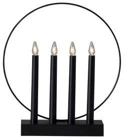 GLOSSY Träljusstake 32cm Svart