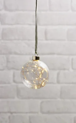 GLOW Glaskula 10cm 15LED Transparent