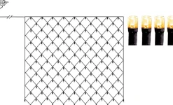GOLDEN WARM WHITE Ljusnät 200LED 3x3m Varmvit/Svart IP44