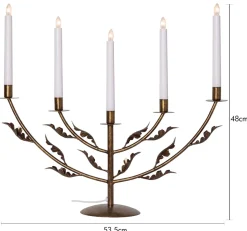GRACE Metalljusstake 48cm Antikmässing